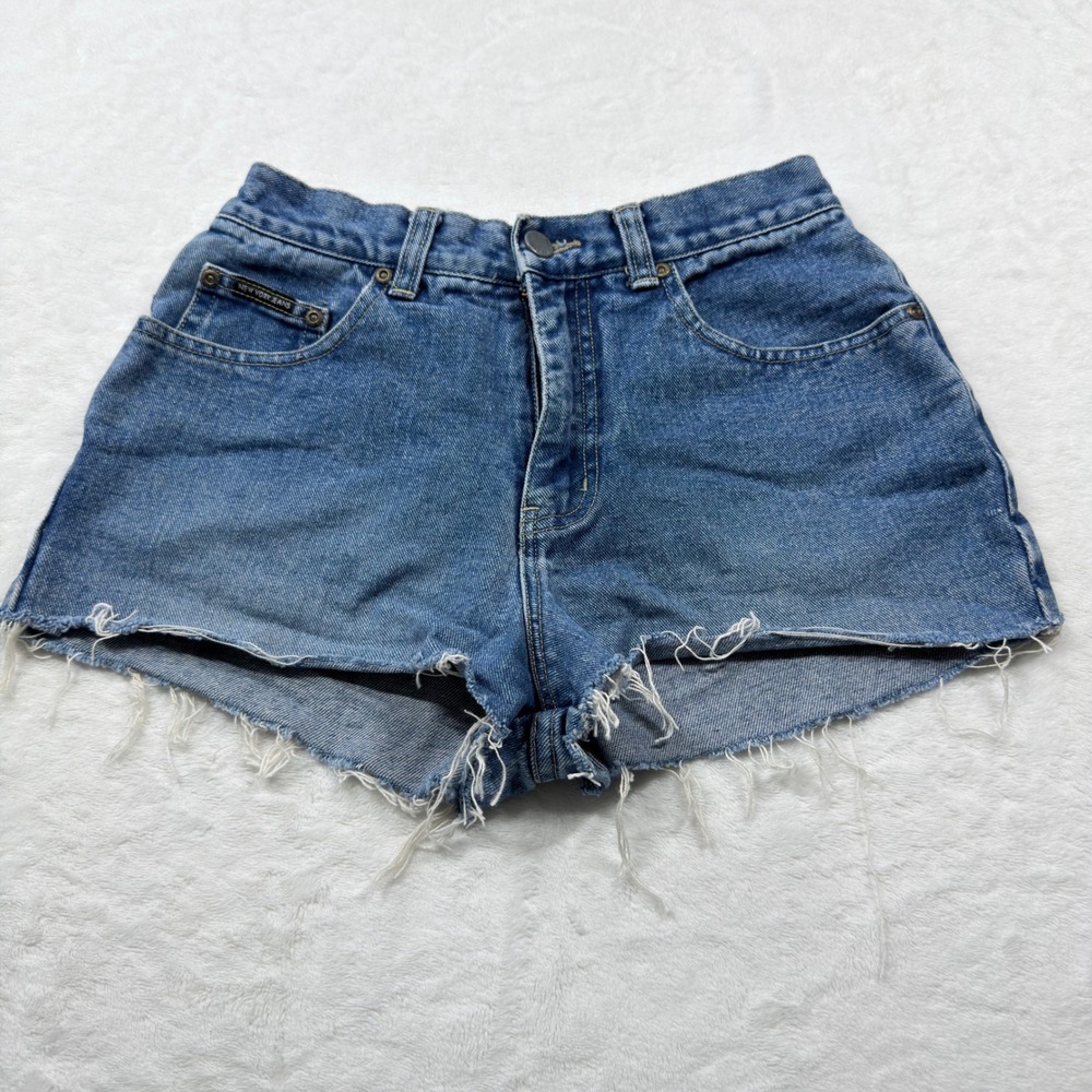 New York Jeans Cut Off Denim‎ Shorts Womens 6 Petite Blue Good High Rise Frayed